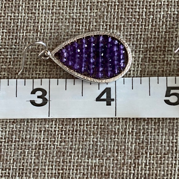 Silpada Amethyst Crystal Teardrop Earrings - Picture 5 of 7